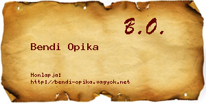 Bendi Opika névjegykártya